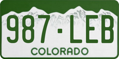 CO license plate 987LEB