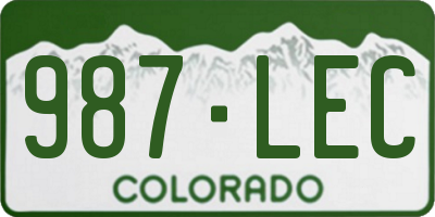 CO license plate 987LEC