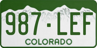 CO license plate 987LEF