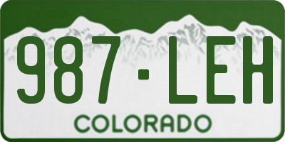 CO license plate 987LEH