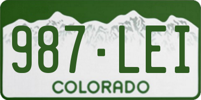 CO license plate 987LEI