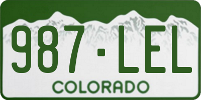 CO license plate 987LEL