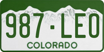 CO license plate 987LEO