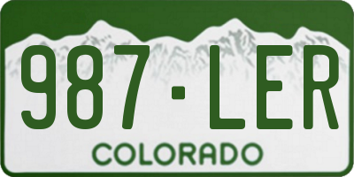 CO license plate 987LER
