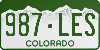 CO license plate 987LES