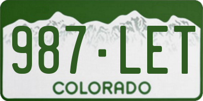 CO license plate 987LET