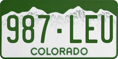 CO license plate 987LEU