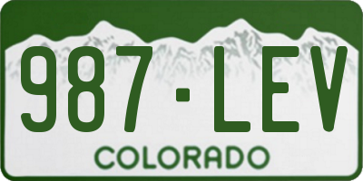 CO license plate 987LEV