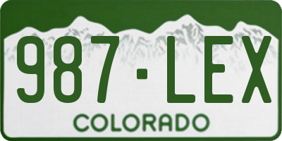 CO license plate 987LEX