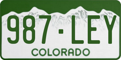 CO license plate 987LEY