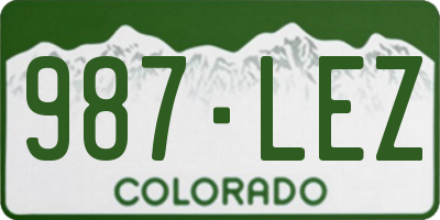 CO license plate 987LEZ
