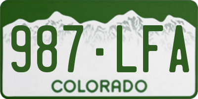 CO license plate 987LFA