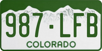 CO license plate 987LFB