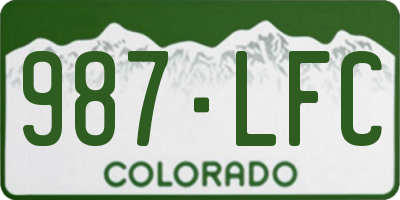 CO license plate 987LFC