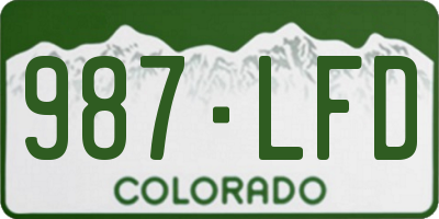 CO license plate 987LFD