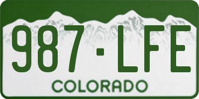 CO license plate 987LFE