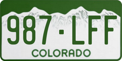 CO license plate 987LFF