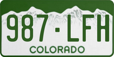 CO license plate 987LFH
