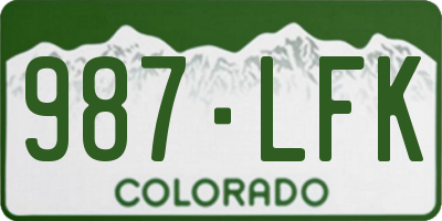CO license plate 987LFK