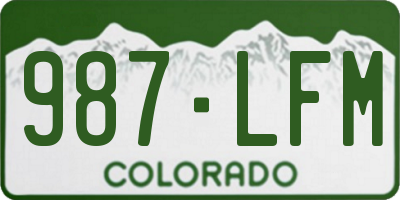 CO license plate 987LFM