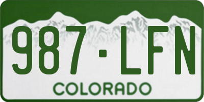 CO license plate 987LFN