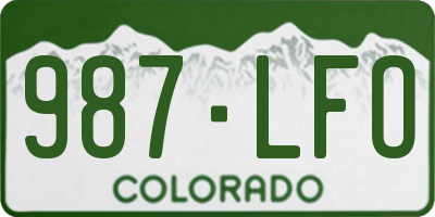 CO license plate 987LFO