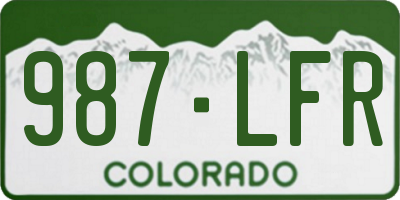 CO license plate 987LFR