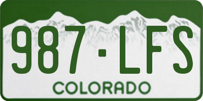 CO license plate 987LFS