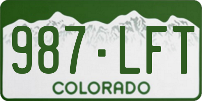 CO license plate 987LFT