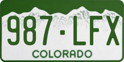 CO license plate 987LFX
