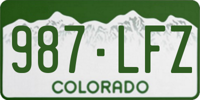 CO license plate 987LFZ