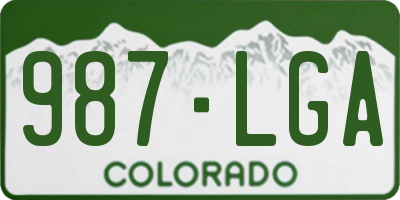 CO license plate 987LGA