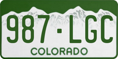CO license plate 987LGC