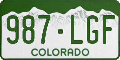 CO license plate 987LGF