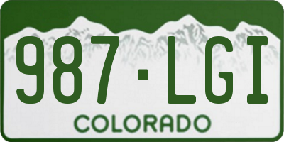 CO license plate 987LGI
