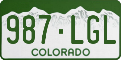 CO license plate 987LGL