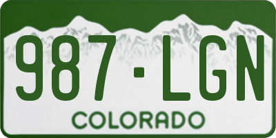CO license plate 987LGN