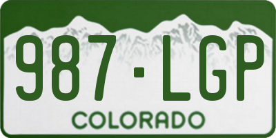 CO license plate 987LGP
