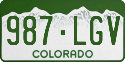 CO license plate 987LGV