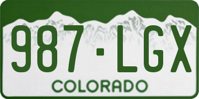 CO license plate 987LGX