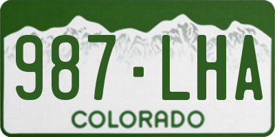 CO license plate 987LHA