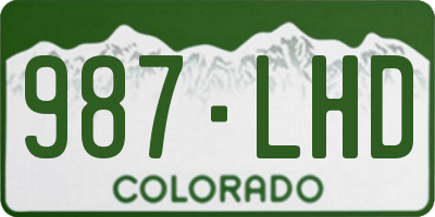 CO license plate 987LHD
