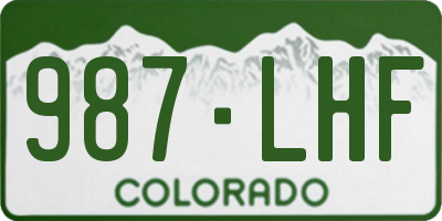 CO license plate 987LHF