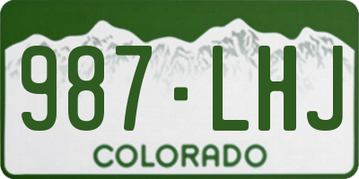 CO license plate 987LHJ