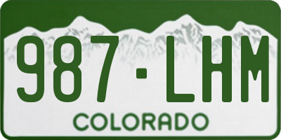 CO license plate 987LHM