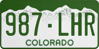 CO license plate 987LHR