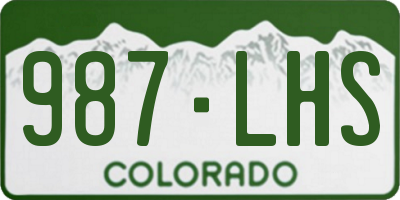 CO license plate 987LHS