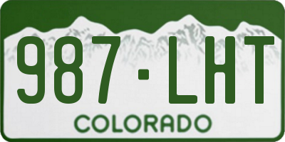 CO license plate 987LHT