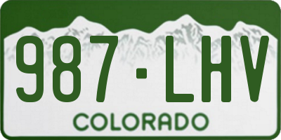 CO license plate 987LHV