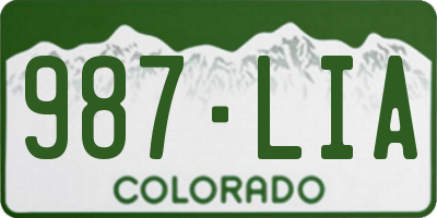 CO license plate 987LIA